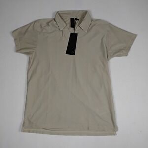 Soul Star England Mens M Cream Textured Polo Shirt Short Sleeve Casual NWT